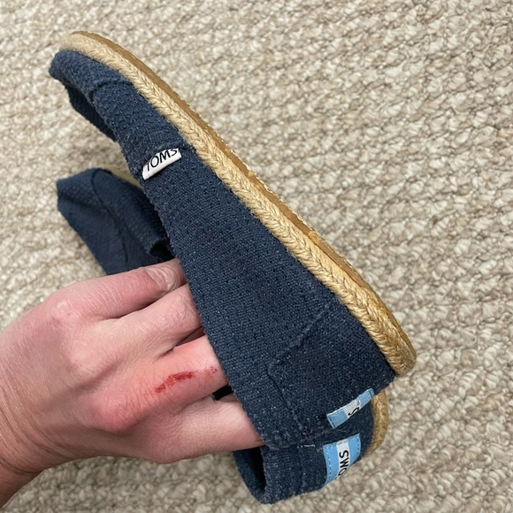 Toms Blue Knit Flats Slip On Shoes Size 7 - Picture 2 of 9